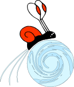 Logo du blog: un escargot fait tourner la planète à toute vitesse